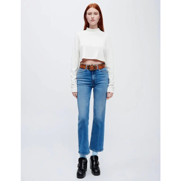 NEW! RE/DONE Size 26 70s Crop Boot Cut Jeans Laguna Denim $285 msrpI18-6